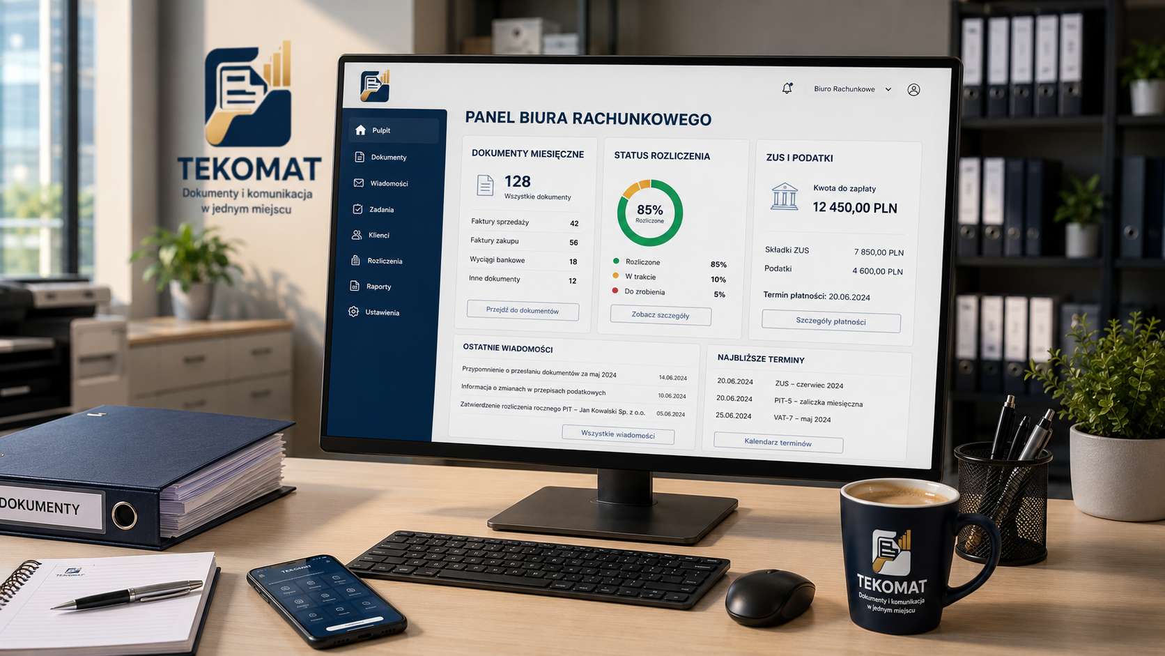 Księgowość firmy bez chaosu – dokumenty, wiadomości i terminy w jednym panelu