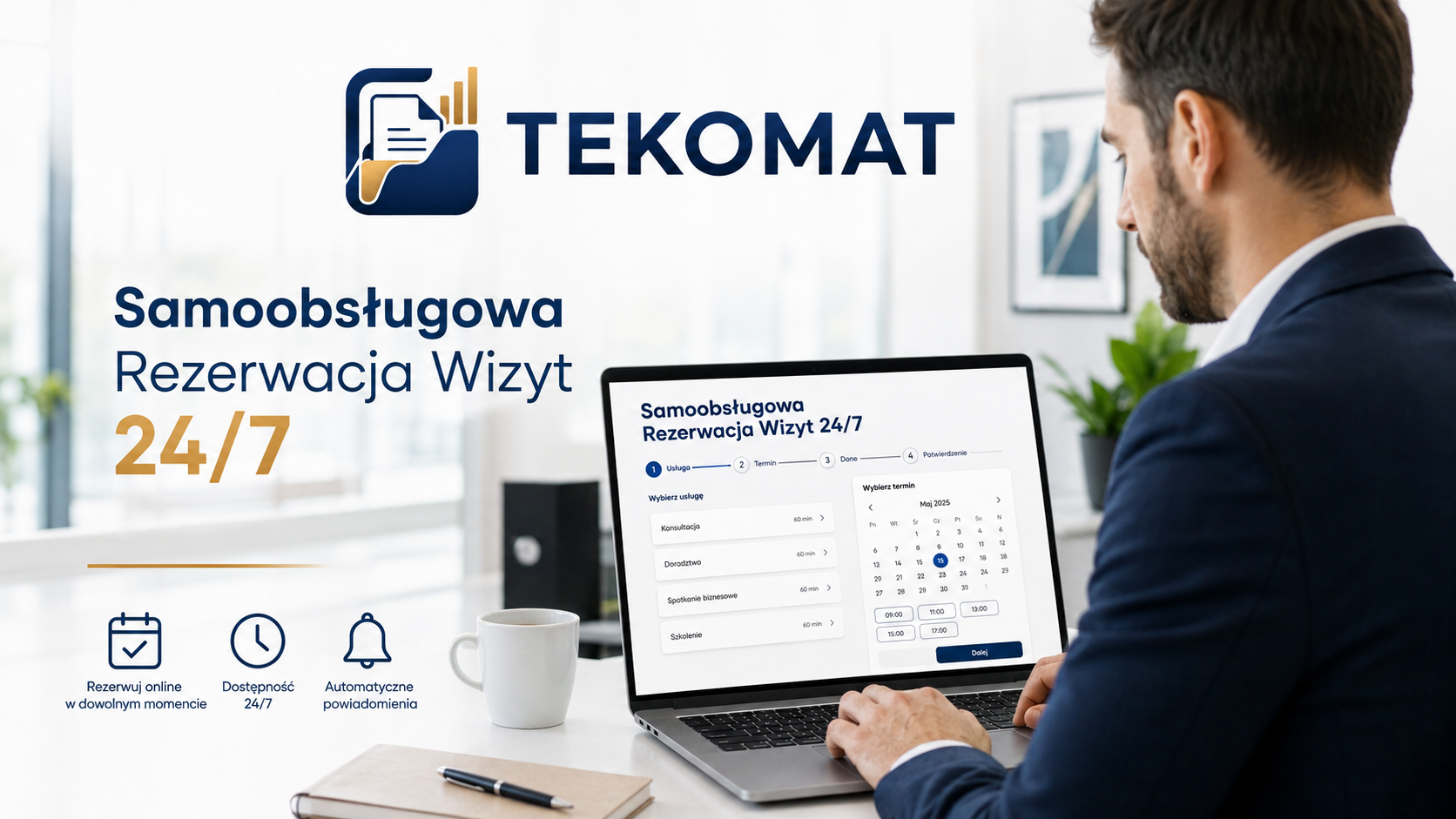 Samoobsługowa rezerwacja terminu przez klienta — korzyści dla biura i firmy