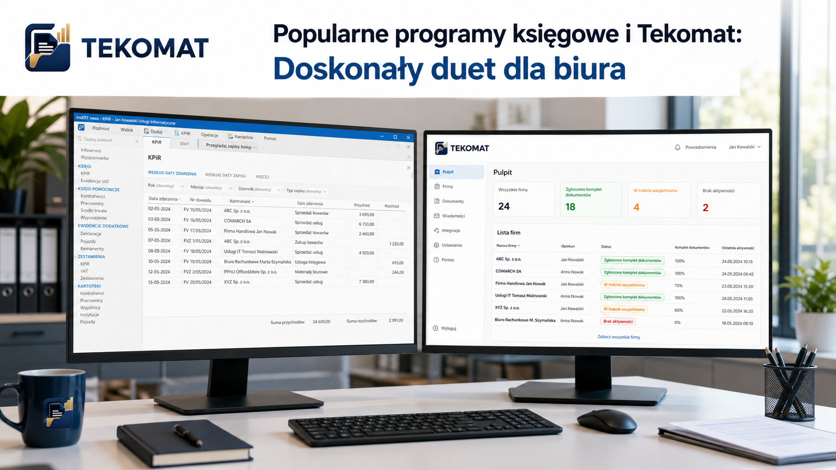 Najpopularniejsze programy księgowe dla biur rachunkowych – jak uzupełnić je panelem Tekomat?